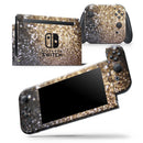 Gold and Black Unfocused Glimmering RainFall - Vinyl Skin Wrap for Nintendo Switch 2, OLED, Lite, Pro Controller, Wii & Classic Handhelds