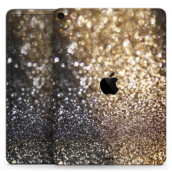 Gold and Black Unfocused Glimmering RainFall - Full Body Skin Decal for the Apple iPad Pro 12.9", 11", 10.5", 9.7", Air or Mini (All Models Available)