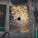 Gold and Black Unfocused Glimmering RainFall - Full Body Skin Decal for the Apple iPad Pro 12.9", 11", 10.5", 9.7", Air or Mini (All Models Available)