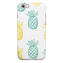 Gold and Mint Pineapple iPhone 6/6s or 6/6s Plus 2-Piece Hybrid INK-Fuzed Case
