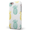 Gold and Mint Pineapple iPhone 6/6s or 6/6s Plus 2-Piece Hybrid INK-Fuzed Case