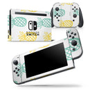 Gold and Mint Pineapple - Vinyl Skin Wrap for Nintendo Switch 2, OLED, Lite, Pro Controller, Wii & Classic Handhelds