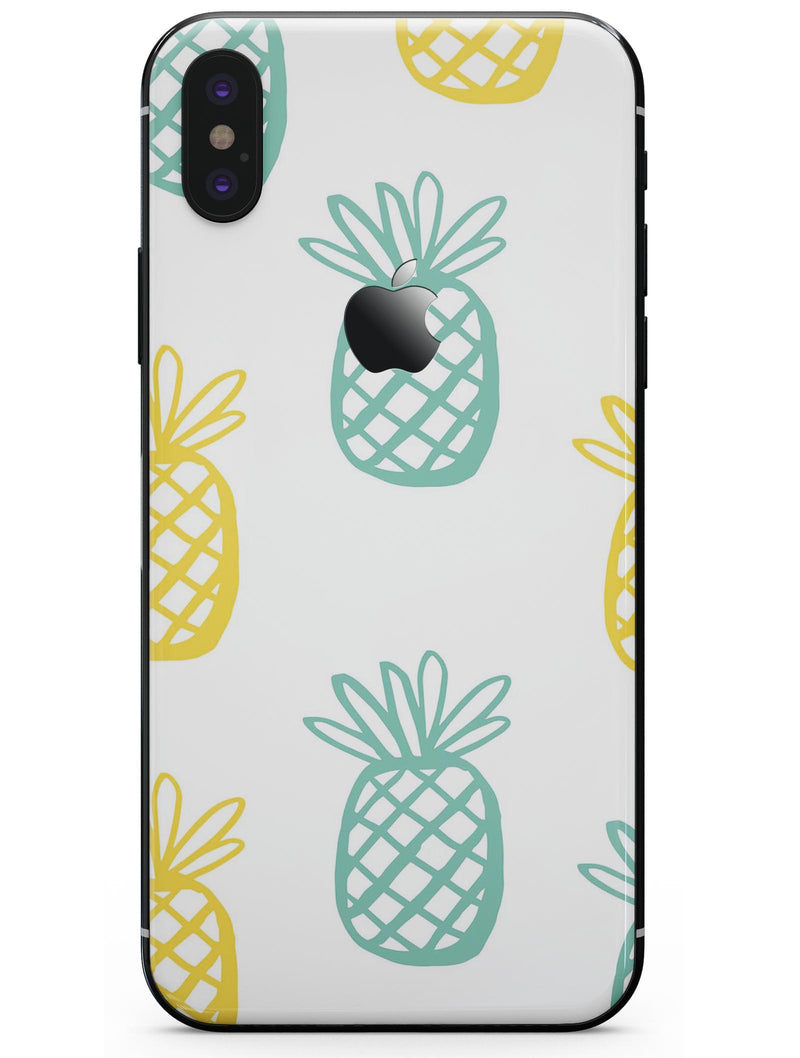 Gold and Mint Pineapple - iPhone X Skin-Kit