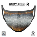 Gold and Silver Unfocused Orbs of Glowing Light - Made in USA Mouth Cover Unisex Anti-Dust Cotton Blend Reusable & Washable Face Mask with Adjustable Sizing for Adult or Child