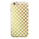 Gold and White Plaid Picnic Table Pattern iPhone 6/6s or 6/6s Plus 2-Piece Hybrid INK-Fuzed Case