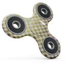 Gold and White Plaid Picnic Table Pattern Full-Body Fidget Spinner Skin-Kit