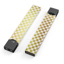 Gold and White Plaid Picnic Table Pattern - Premium Decal Protective Skin-Wrap Sticker compatible with the Juul Labs vaping device