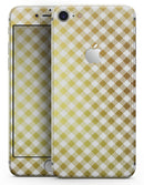 Gold and White Plaid Picnic Table Pattern - Skin-kit for the iPhone 8 or 8 Plus