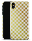 Gold and White Plaid Picnic Table Pattern - iPhone X Clipit Case