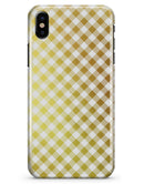Gold and White Plaid Picnic Table Pattern - iPhone X Clipit Case