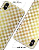 Gold and White Plaid Picnic Table Pattern - iPhone X Clipit Case