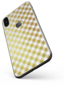 Gold and White Plaid Picnic Table Pattern - iPhone X Skin-Kit