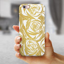 Gold and White Roses iPhone 6/6s or 6/6s Plus 2-Piece Hybrid INK-Fuzed Case