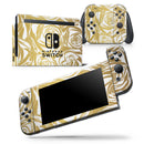 Gold and White Roses - Vinyl Skin Wrap for Nintendo Switch 2, OLED, Lite, Pro Controller, Wii & Classic Handhelds