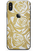 Gold and White Roses - iPhone X Skin-Kit