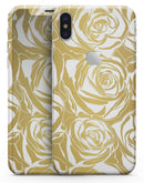 Gold and White Roses - iPhone X Skin-Kit