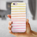 Gold to Pink WaterColor Ombre Stripes iPhone 6/6s or 6/6s Plus 2-Piece Hybrid INK-Fuzed Case