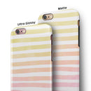 Gold to Pink WaterColor Ombre Stripes iPhone 6/6s or 6/6s Plus 2-Piece Hybrid INK-Fuzed Case