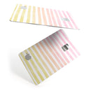 Gold to Pink WaterColor Ombre Stripes - Premium Protective Decal Skin-Kit for the Apple Credit Card