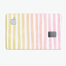 Gold to Pink WaterColor Ombre Stripes - Premium Protective Decal Skin-Kit for the Apple Credit Card