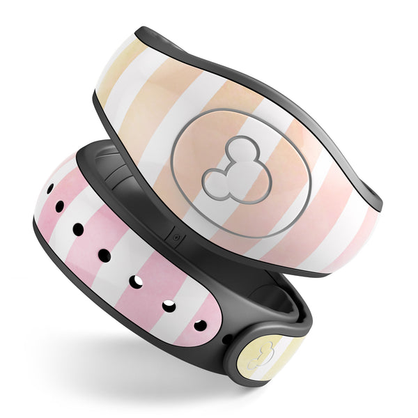 Gold to Pink WaterColor Ombre Stripes - Decal Skin Wrap Kit for the Disney Magic Band