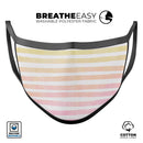 Gold to Pink WaterColor Ombre Stripes - Made in USA Mouth Cover Unisex Anti-Dust Cotton Blend Reusable & Washable Face Mask with Adjustable Sizing for Adult or Child