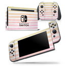 Gold to Pink WaterColor Ombre Stripes - Vinyl Skin Wrap for Nintendo Switch 2, OLED, Lite, Pro Controller, Wii & Classic Handhelds