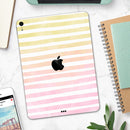 Gold to Pink WaterColor Ombre Stripes - Full Body Skin Decal for the Apple iPad Pro 12.9", 11", 10.5", 9.7", Air or Mini (All Models Available)