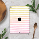 Gold to Pink WaterColor Ombre Stripes - Full Body Skin Decal for the Apple iPad Pro 12.9", 11", 10.5", 9.7", Air or Mini (All Models Available)