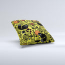 Gold vector Fat Cat Illustration Ink-Fuzed Decorative Throw Pillow