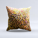 Golden Abstract Tiled Ink-Fuzed Decorative Throw Pillow