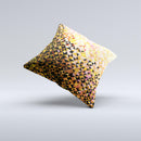 Golden Abstract Tiled Ink-Fuzed Decorative Throw Pillow