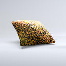 Golden Abstract Tiled Ink-Fuzed Decorative Throw Pillow