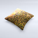 Golden Abstract Tiled Ink-Fuzed Decorative Throw Pillow