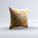 Golden Abstract Tiled Ink-Fuzed Decorative Throw Pillow