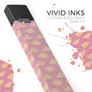 Golden Cartoon Clouds Over Pink - Premium Decal Protective Skin-Wrap Sticker compatible with the Juul Labs vaping device