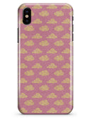 Golden Cartoon Clouds Over Pink - iPhone X Clipit Case