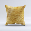 Golden Furry Animal Ink-Fuzed Decorative Throw Pillow