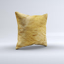 Golden Furry Animal Ink-Fuzed Decorative Throw Pillow