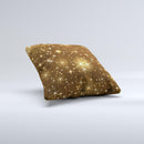 Golden Glowing Stars ink-Fuzed Decorative Throw Pillow