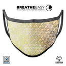 Golden Greek Pattern - Made in USA Mouth Cover Unisex Anti-Dust Cotton Blend Reusable & Washable Face Mask with Adjustable Sizing for Adult or Child
