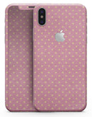 Golden Micro Dots Over Pink - iPhone X Skin-Kit