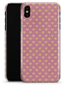 Golden Micro Hearts Over Pink - iPhone X Clipit Case