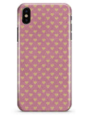 Golden Micro Hearts Over Pink - iPhone X Clipit Case