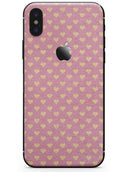 Golden Micro Hearts Over Pink - iPhone X Skin-Kit
