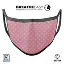 Golden Micro Stars Over Pink - Made in USA Mouth Cover Unisex Anti-Dust Cotton Blend Reusable & Washable Face Mask with Adjustable Sizing for Adult or Child