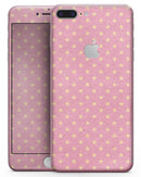 Golden Micro Stars Over Pink - Skin-kit for the iPhone 8 or 8 Plus