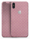 Golden Micro Stars Over Pink - iPhone X Skin-Kit