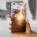 Golden Space Swirl iPhone 6/6s or 6/6s Plus 2-Piece Hybrid INK-Fuzed Case