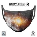 Golden Space Swirl - Made in USA Mouth Cover Unisex Anti-Dust Cotton Blend Reusable & Washable Face Mask with Adjustable Sizing for Adult or Child